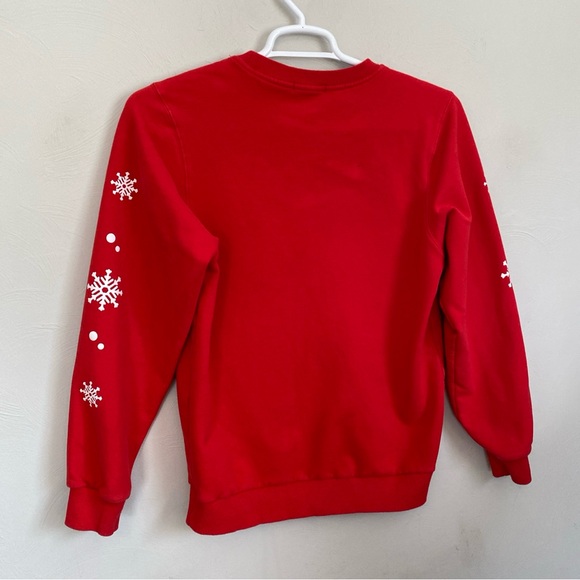 Krew District Authentic graphic print Christmas Holiday cozy red sweatshirt S - Picture 4 of 13